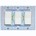 thumbnail image 1 of Metal Light Switch Plate Cover Elegant Blue Floral Mandala Rug Tile Pattern TIL072, 1 of 1