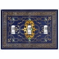 thumbnail image 1 of Metal Light Switch Plate Cover Elegant Blue Yellow Damask Frame FRA046, 1 of 13