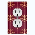 thumbnail image 1 of Metal Light Switch Plate Cover Elegant Burgundy Chandelier Damask DAM079, 1 of 13