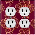 thumbnail image 1 of Metal Light Switch Plate Cover Elegant Burgundy Grape Vine Damask DAM075, 1 of 13