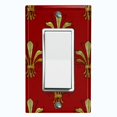 thumbnail image 1 of Metal Light Switch Plate Cover Elegant Burgundy Wall Sconce Damask DAM076, 1 of 15