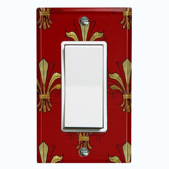 Metal Light Switch Plate Cover Elegant Burgundy Wall Sconce Damask DAM076