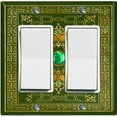 thumbnail image 1 of Metal Light Switch Plate Cover Elegant Forest Green Damask Frame FRA047, 1 of 13
