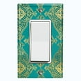 thumbnail image 1 of Metal Light Switch Plate Cover Elegant Green Yellow Damask DAM087, 1 of 13