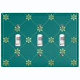 thumbnail image 1 of Metal Light Switch Plate Cover Elegant Green Yellow Diamond Cross Damask DAM092, 1 of 13