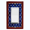 thumbnail image 1 of Metal Light Switch Plate Cover Elegant Maroon Blue Rhombus Pattern Frame FRA042, 1 of 13
