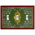 thumbnail image 1 of Metal Light Switch Plate Cover Elegant Maroon Green Floral Vine Frame FRA031, 1 of 13