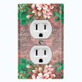 thumbnail image 1 of Metal Light Switch Plate Cover Elegant Mauve Floral Nature Scripture Damask FLW084, 1 of 13