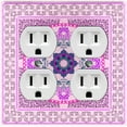 thumbnail image 1 of Metal Light Switch Plate Cover Elegant Pink Mandala Floral Rug Tile Pattern TIL073, 1 of 13