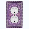 thumbnail image 1 of Metal Light Switch Plate Cover Elegant Purple Mandala Flower Tile Pattern TIL065, 1 of 13