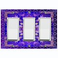 thumbnail image 1 of Metal Light Switch Plate Cover Elegant Purple Mandala Flower Tile Pattern TIL066, 1 of 13