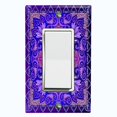 thumbnail image 1 of Metal Light Switch Plate Cover Elegant Purple Mandala Flower Tile Pattern TIL066, 1 of 13