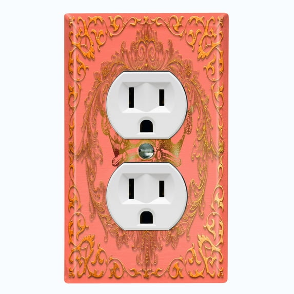 Metal Light Switch Plate Cover Elegant Red Crown Frame FRA017