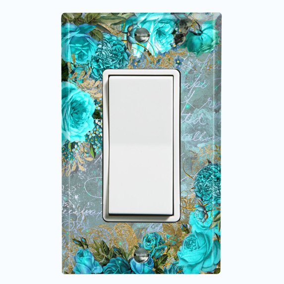 Metal Light Switch Plate Cover Elegant Red Floral Nature Scripture Damask FLW086