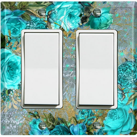 Metal Light Switch Plate Cover Elegant Red Floral Nature Scripture Damask FLW086