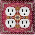 thumbnail image 1 of Metal Light Switch Plate Cover Elegant Red Mandala Flower Tile Pattern TIL068, 1 of 13