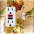 thumbnail image 1 of Metal Light Switch Plate Cover Elegant Red Yellow Roses Green Bird DAM064, 1 of 13