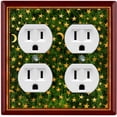 thumbnail image 1 of Metal Light Switch Plate Cover Elegant Starry Night Maroon Green Frame FRA028, 1 of 13