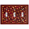 thumbnail image 1 of Metal Light Switch Plate Cover Elegant Starry Night Maroon Tile FRA024, 1 of 13