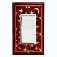 thumbnail image 1 of Metal Light Switch Plate Cover Elegant Starry Night Maroon Tile FRA024, 1 of 13