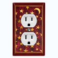 thumbnail image 1 of Metal Light Switch Plate Cover Elegant Starry Night Maroon Tile FRA024, 1 of 13