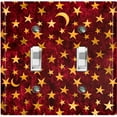 thumbnail image 1 of Metal Light Switch Plate Cover Elegant Starry Night Maroon Tile FRA025, 1 of 13