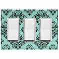 thumbnail image 1 of Metal Light Switch Plate Cover Elegant Teal Black Diamond Rose Damask DAM095, 1 of 13