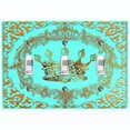 thumbnail image 1 of Metal Light Switch Plate Cover Elegant Teal Crown Frame FRA019, 1 of 13