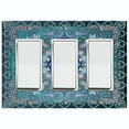 thumbnail image 1 of Metal Light Switch Plate Cover Elegant Teal Mandala Flower Tile Pattern TIL062, 1 of 13