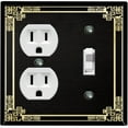 thumbnail image 1 of Metal Light Switch Plate Cover Elegant Victorian Art Deco Frame Black FRA086, 1 of 13