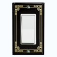 thumbnail image 1 of Metal Light Switch Plate Cover Elegant Victorian Art Deco Frame Black FRA086, 1 of 13
