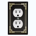 thumbnail image 1 of Metal Light Switch Plate Cover Elegant Victorian Art Deco Frame Black FRA086, 1 of 13