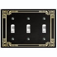 thumbnail image 1 of Metal Light Switch Plate Cover Elegant Victorian Art Deco Frame Black FRA086, 1 of 13