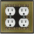 thumbnail image 1 of Metal Light Switch Plate Cover Elegant Victorian Black Green Frame FRA056, 1 of 13