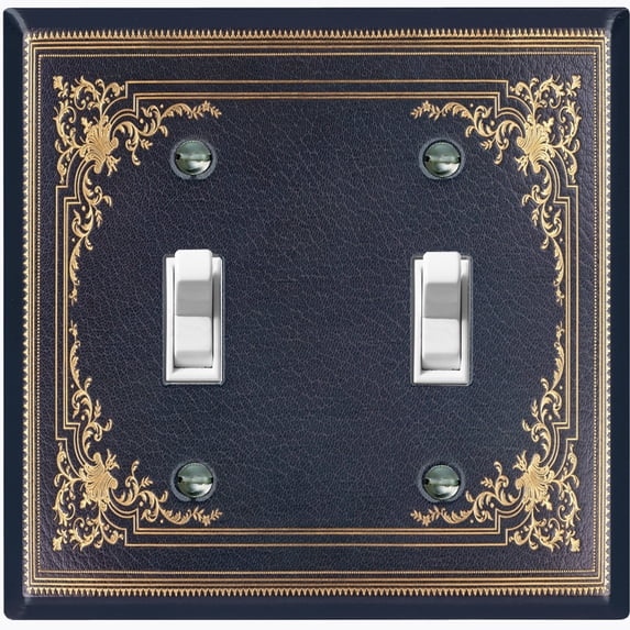 Metal Light Switch Plate Cover Elegant Victorian Black Yellow Frame FRA054