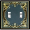 thumbnail image 1 of Metal Light Switch Plate Cover Elegant Victorian Blue Yellow Frame FRA059, 1 of 13