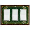 thumbnail image 1 of Metal Light Switch Plate Cover Elegant Victorian Floral Damask Frame Green FRA078, 1 of 13
