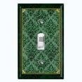thumbnail image 1 of Metal Light Switch Plate Cover Elegant Victorian Floral Damask Frame Green FRA079, 1 of 13