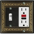 thumbnail image 1 of Metal Light Switch Plate Cover Elegant Victorian Floral Frame Black FRA060, 1 of 15