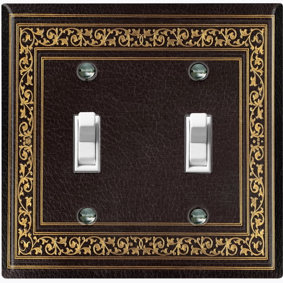 Metal Light Switch Plate Cover Elegant Victorian Floral Frame Black FRA060