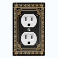 thumbnail image 1 of Metal Light Switch Plate Cover Elegant Victorian Floral Frame Black FRA076, 1 of 13