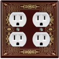 thumbnail image 1 of Metal Light Switch Plate Cover Elegant Victorian Floral Frame Burgundy FRA062, 1 of 13