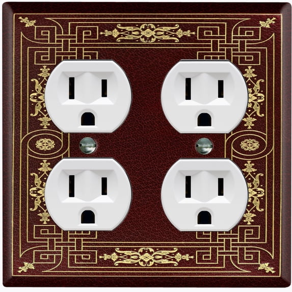 Metal Light Switch Plate Cover Elegant Victorian Floral Frame Burgundy FRA062