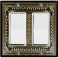 thumbnail image 1 of Metal Light Switch Plate Cover Elegant Victorian Rhombus Black Brown Frame FRA055, 1 of 13