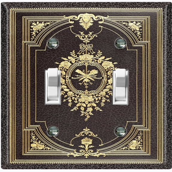 Metal Light Switch Plate Cover Elegant Victorian Theatre Floral Frame Black FRA069