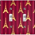 thumbnail image 1 of Metal Light Switch Plate Cover Elegant Woman Rhombus Burgundy Damask DAM084, 1 of 13