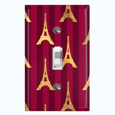 Metal Light Switch Plate Cover Elegant Woman Rhombus Burgundy Damask DAM084