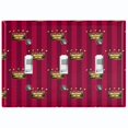 thumbnail image 1 of Metal Light Switch Plate Cover Elegant Yellow Crown Striped Burgundy Damask DAM086, 1 of 13