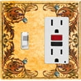 thumbnail image 1 of Metal Light Switch Plate Cover Elegant Yellow Grape Vine Damask Frame FRA048, 1 of 13