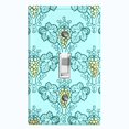 thumbnail image 1 of Metal Light Switch Plate Cover Elegant Yellow Grape Vine Damask Sky Blue DAM090, 1 of 13